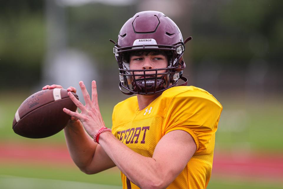 Bastrop quarterback Seth Mouser threw for 357 yards and two touchdowns in the opening week of high school football.