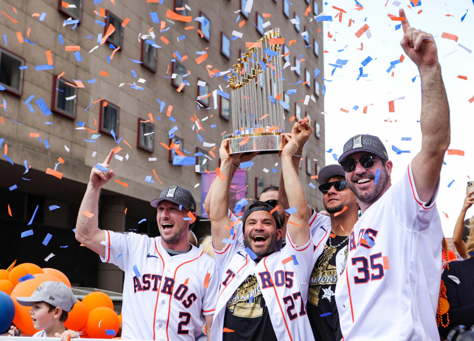 The Astros begin their World Series defense Saturday. (Photo by Carmen Mandato/Getty Images)