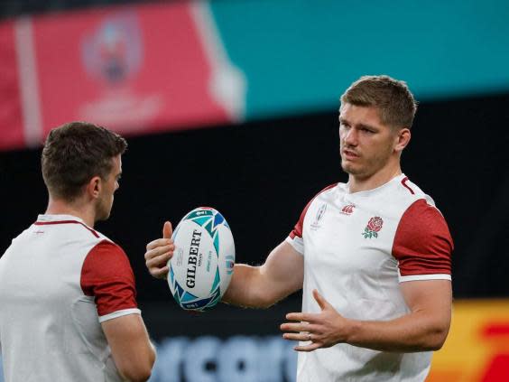 Owen Farrell will lead England against Tonga in their Rugby World Cup opener (EPA)