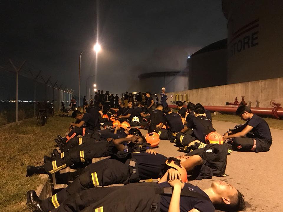 Photo of firefighting operations on Pulau Busing on 20 March 2018: SCDF