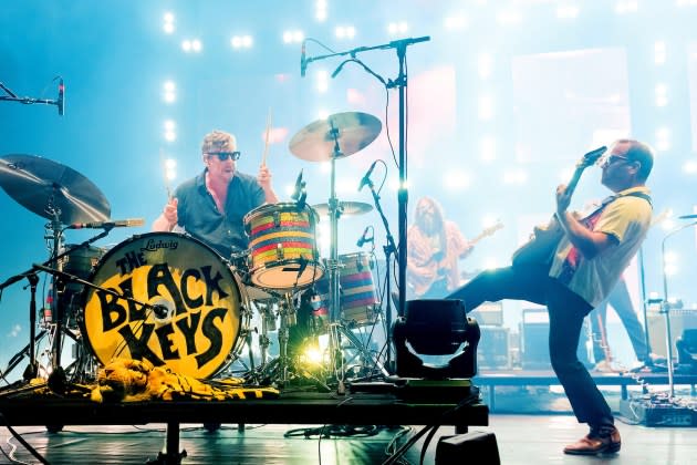 Patrick Carney (L) and Dan Auerbach of The Black Keys perform at O2 Academy Brixton on May 07, 2024 in London, England - Credit: Matthew Baker/Getty Images