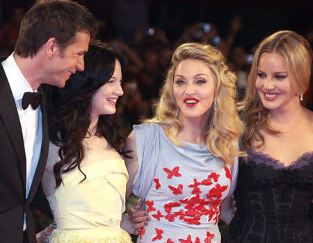 James D'Arcy, Andrea Riseborough, Madonna and Abbie Cornish at the W.E. Venice Film Festival premiere.