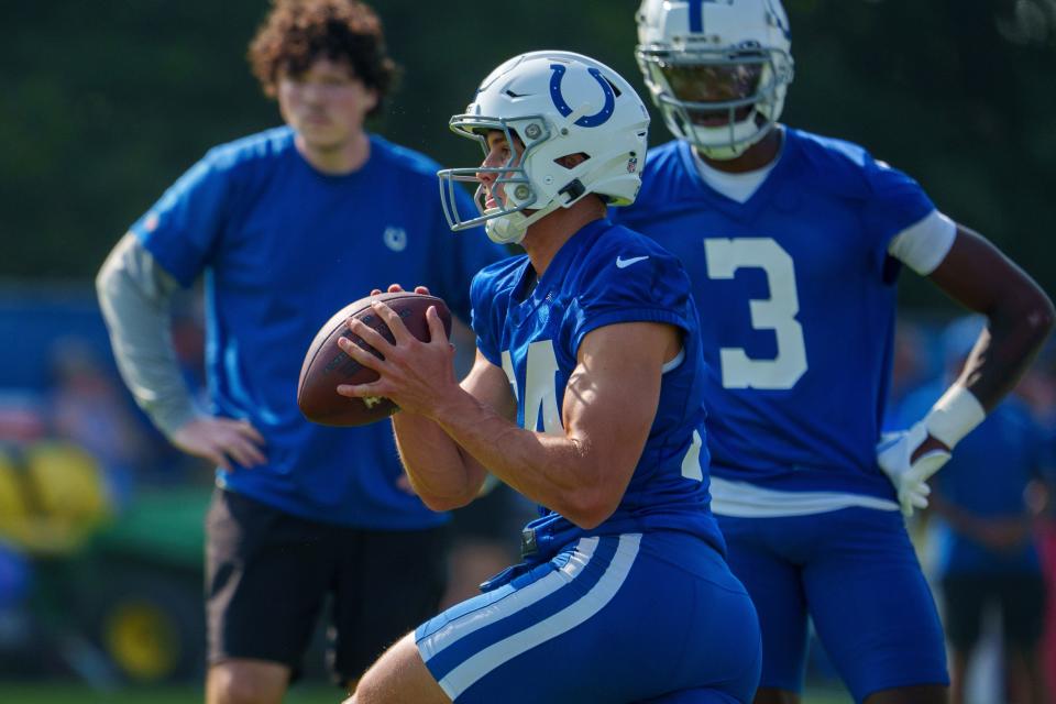 Indianapolis Colts wide receiver Alec Pierce is looking to take a leap after catching 41 passes as a rookie last season.