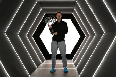 Tennis - Paris Masters tennis tournament men's singles final - Andy Murray of Britain v John Isner of the U.S. - Paris, France - 6/11/2016 - Andy Murray poses for pictures after winning. REUTERS/Gonzalo Fuentes