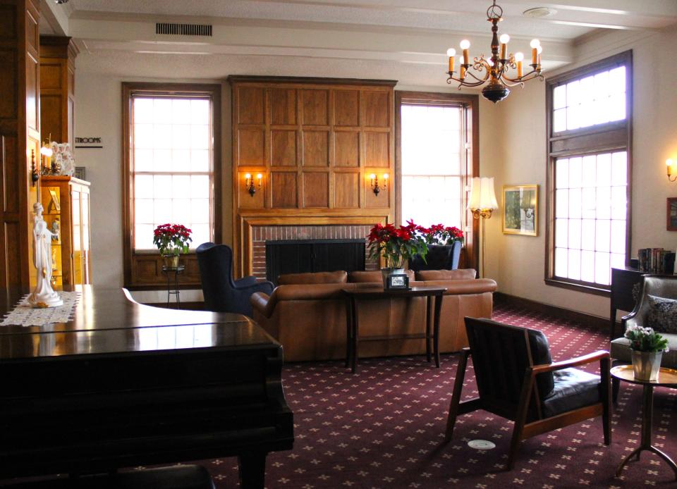 Guest lounge within the Boulder Dam Hotel, as seen on 12/07/24. A comfortable setting for the weary traveler inside this historic hotel.