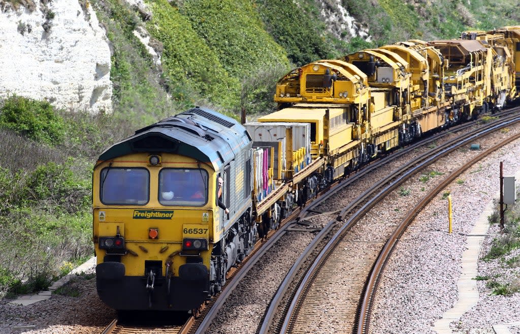 Rail freight operators have stopped using some electric trains and switched to diesel locomotives due to soaring energy prices (Gareth Fuller/PA) (PA Archive)