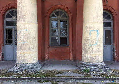 A view shows a closed entry point of the factory Yuzhmash in Dnipro, Ukraine August 16, 2017. Picture taken August 16, 2017. REUTERS/Alessandra Prentice