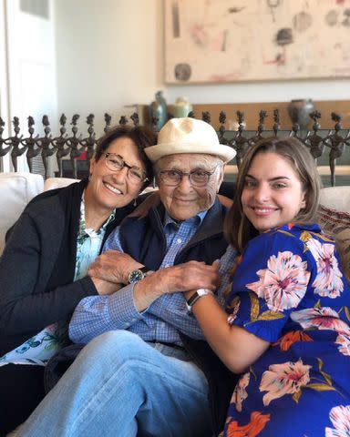 <p>Norman Lear Instagram</p> Norman Lear with his daughters, Ellen and Brianna.