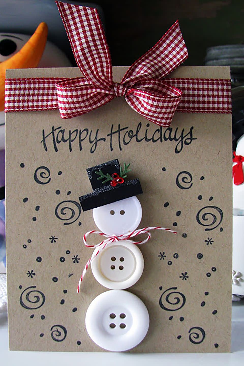 Button Snowman Card