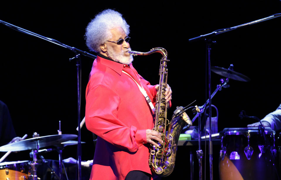 FILE - In this Oct. 4, 2010 photo, jazz great Sonny Rollins performs during a concert in Tokyo. Rollins was a triple winner Wednesday, June 20, 2012 at the annual Jazz Awards, garnering musician of the year honors for the second straight year. (AP Photo/Junji Kurokawa, File)