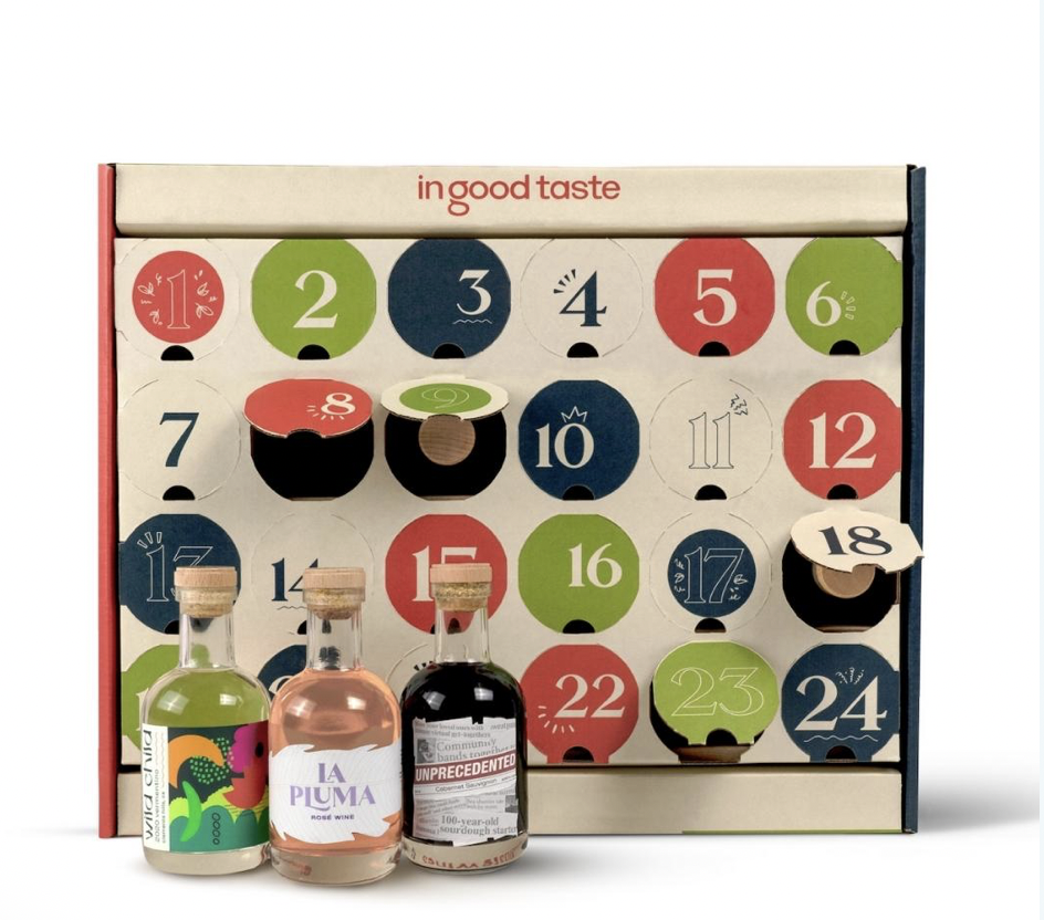 <p><a href="https://go.redirectingat.com?id=74968X1596630&url=https%3A%2F%2Fingoodtaste.com%2Fproducts%2Fwine-advent-calendar%3Fvariant%3D42721809072303%26gad_source%3D1%26gclid%3DCjwKCAiA0syqBhBxEiwAeNx9N71qp9qEoVIfXbjJeDQCmqW1lBVK4NLmI3KUauVl9srfExbiq953wRoCw8cQAvD_BwE&sref=https%3A%2F%2Fwww.esquire.com%2Ffood-drink%2Fdrinks%2Fg24791682%2Fbest-advent-calendars-alcohol-liquor%2F" rel="nofollow noopener" target="_blank" data-ylk="slk:Shop Now;elm:context_link;itc:0;sec:content-canvas" class="link ">Shop Now</a></p><p>2023 Wine Advent Calendar </p><p>In Good Taste</p><p>$139.99</p>