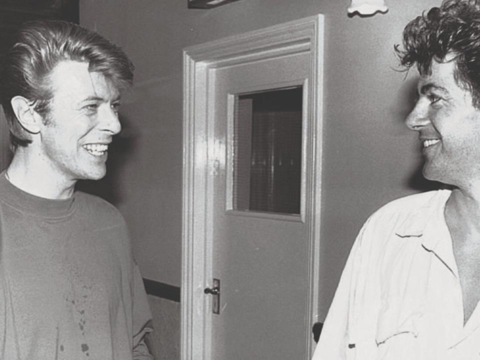 Alan Edwards (right) with David Bowie (Courtesy of the author)