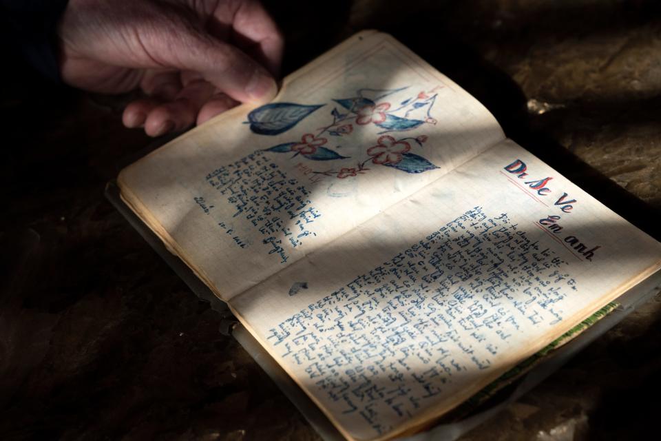 Peter Mathews displays the diary at his home in Bergenfield on Tuesday, December 20, 2022.