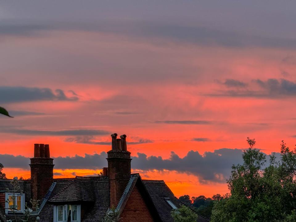 Croft Road, Godalming.  June 3, 2024. A nice end to the day for the Home Counties.  Sunset over Godalming in Surrey.