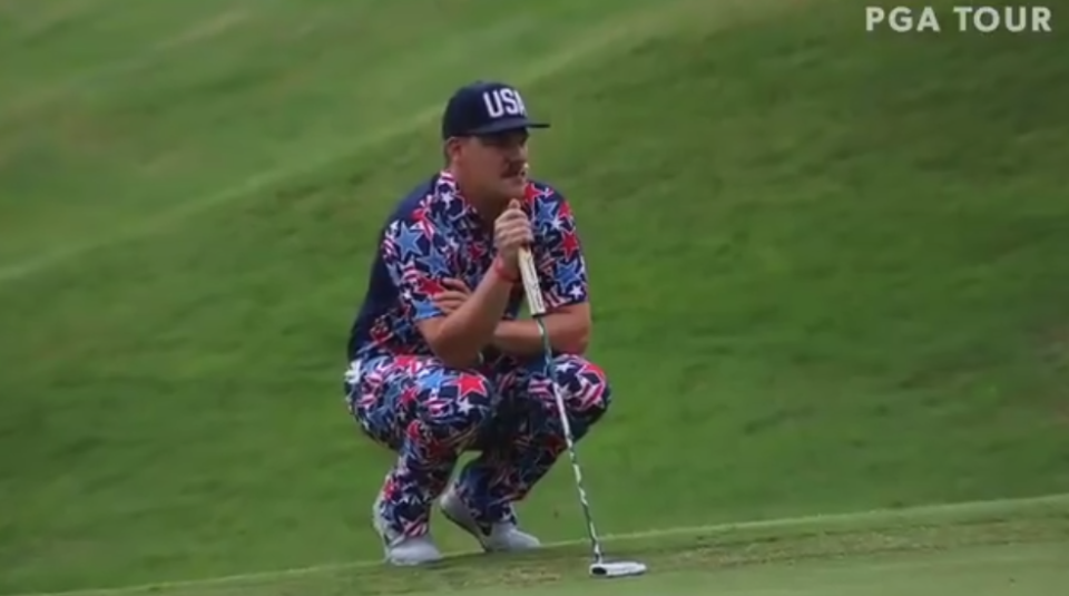 Matt Hamilton is more patriotic than you. (Screenshot via @WebDotCom/Twitter)