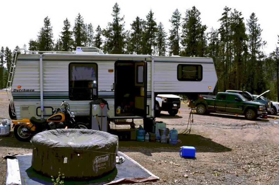 A photo shows the Roberts campsite near the West Face Trailhead. U.S. Forest Service