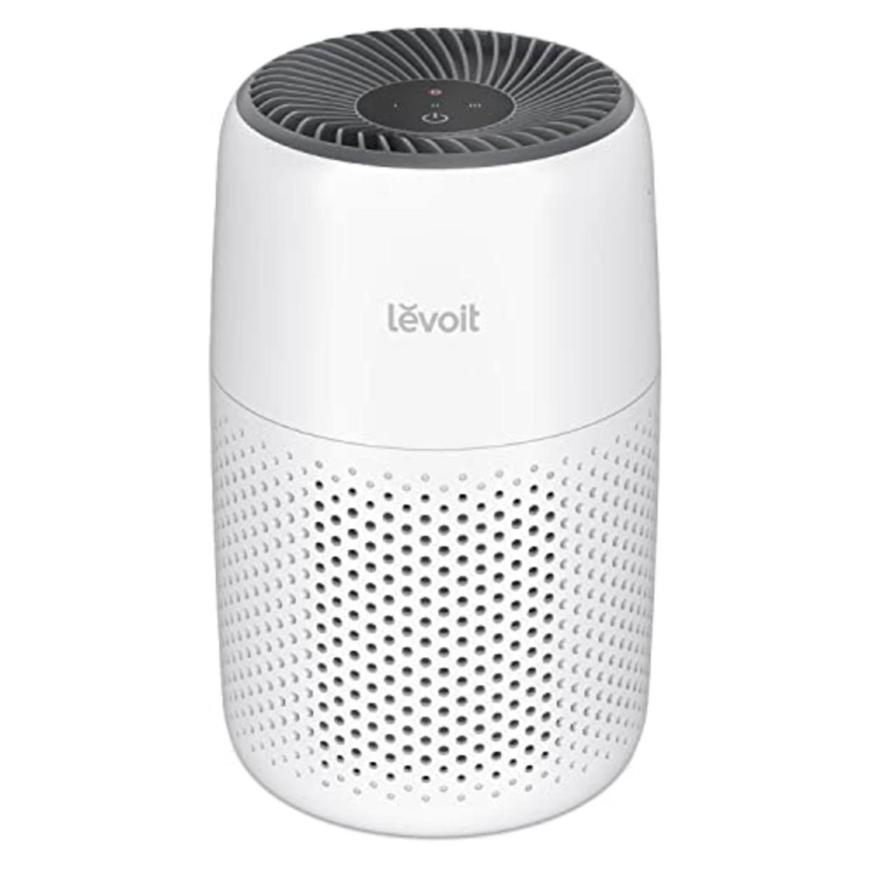 LEVOIT Air Purifiers for Bedroom Home, HEPA Filter Cleaner with Fragrance Sponge for Better Sleep, Filters Smoke, Allergies, Pet Dander, Odor, Dust, Office, Desktop, Portable, Core Mini, White (AMAZON)