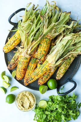 Grilled Corn with Cilantro Lime Butter