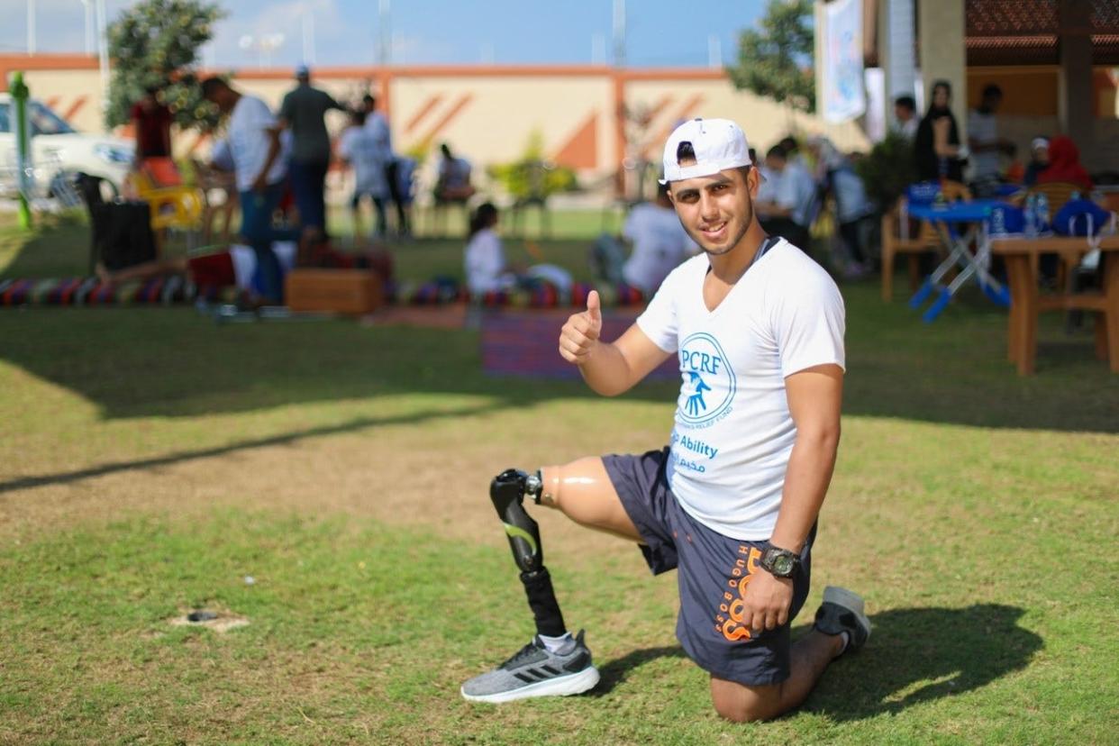 Mohammad Al Ajouri at Palestinian Children's Relief Fund's Camp Ability in Gaza.