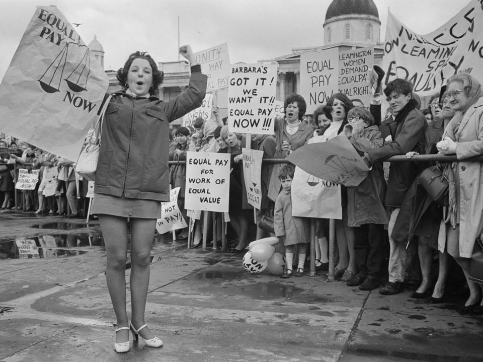 Money matters: women demand equal pay at a rally in London in 1969 (Getty)