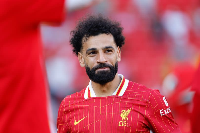 Mohamed Salah during the Premier League match between Liverpool FC and Wolverhampton Wanderers at Anfield.