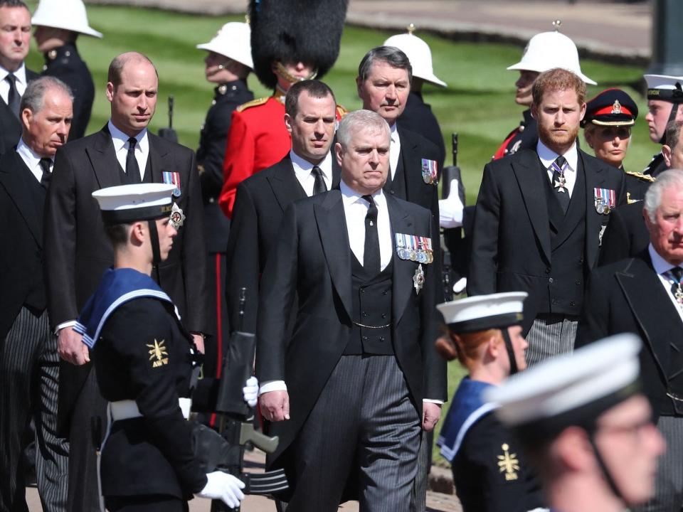 prince harry prince andrew at prince philip funeral 