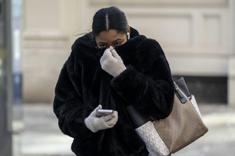 A person walks in freezing temperatures in New York City on Jan. 17, 2024. / Credit: Angela Weiss/AFP via Getty Images