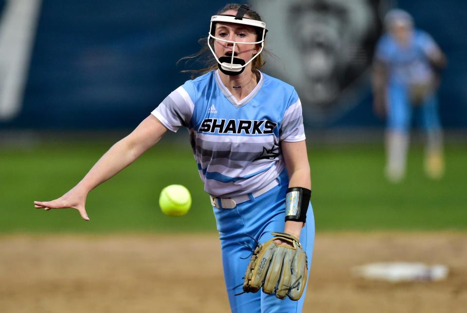 Ponte Vedra's Sarah Wicker, pictured in a March game, struck out 26 batters in Monday's 14-inning loss to Sandalwood.