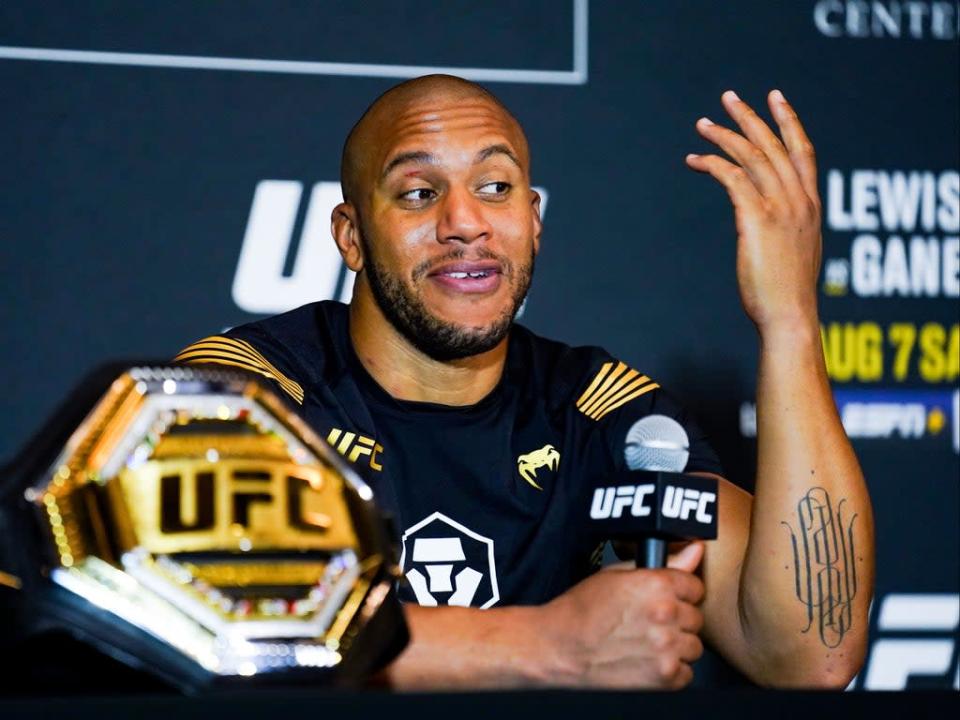 Gane after winning the interim UFC heavyweight title in August (Getty Images)