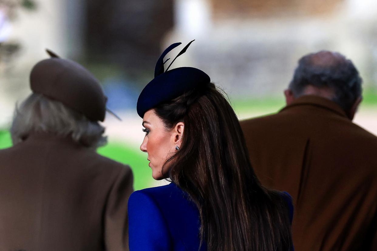<span>Catherine, Princess of Wales, attends the Christmas morning service at Sandringham Church on 25 December 2023.</span><span>Photograph: Stephen Pond/Getty Images</span>