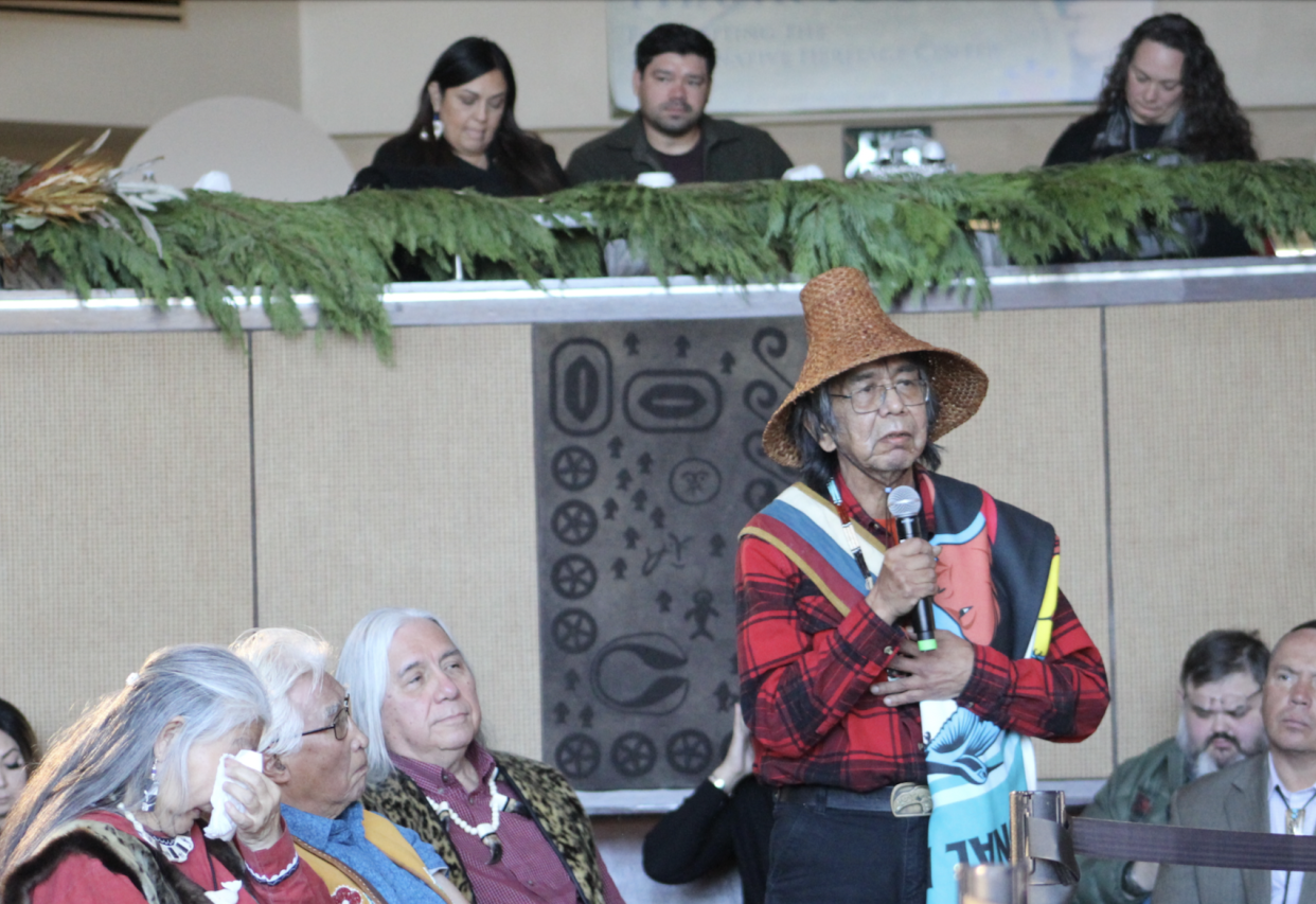 Bob Sam (Tlingit ) gives testimony at 