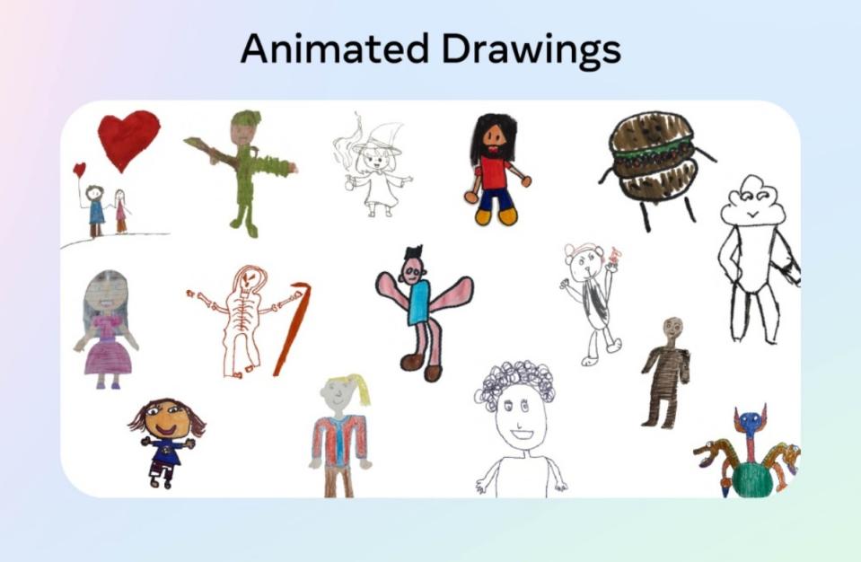 Meta開源名為「Animated Drawings」的人工智慧專案，快速將塗鴉變成動畫