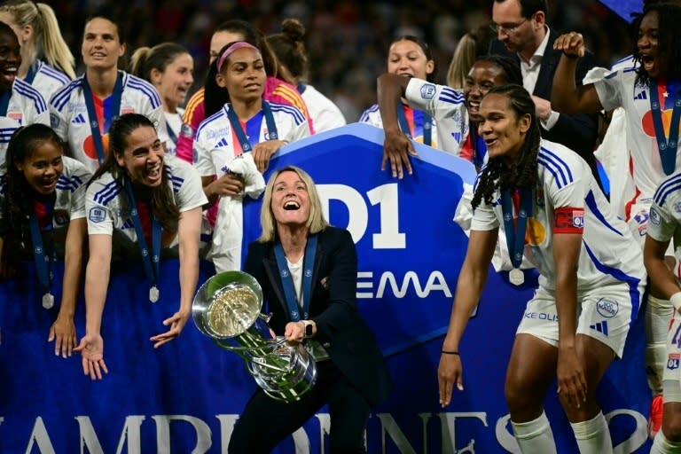 French title winners <a class="link " href="https://sports.yahoo.com/soccer/teams/lyon/" data-i13n="sec:content-canvas;subsec:anchor_text;elm:context_link" data-ylk="slk:Lyon;sec:content-canvas;subsec:anchor_text;elm:context_link;itc:0">Lyon</a> face <a class="link " href="https://sports.yahoo.com/soccer/teams/barcelona/" data-i13n="sec:content-canvas;subsec:anchor_text;elm:context_link" data-ylk="slk:Barcelona;sec:content-canvas;subsec:anchor_text;elm:context_link;itc:0">Barcelona</a> in the women's Champions League final on Saturday in Bilbao (OLIVIER CHASSIGNOLE)