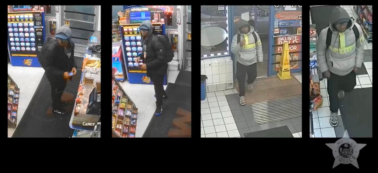 PHOTO: Chicago police have released videos of a person of interest in the fatal April 21, 2024, shooting of Chicago Police Officer Luis M. Huesca. (Chicago Police Department)