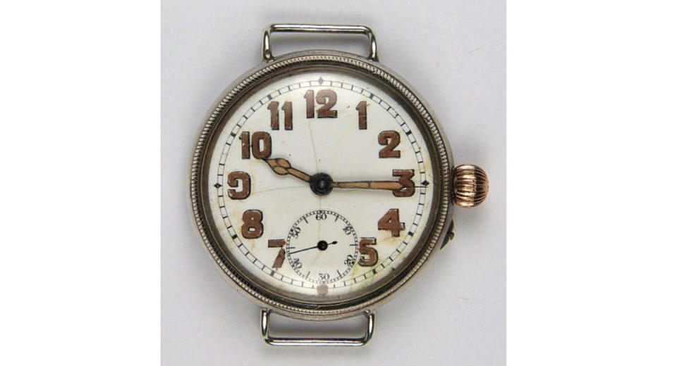 1914 Borgel trench watch with radium luminous dial.