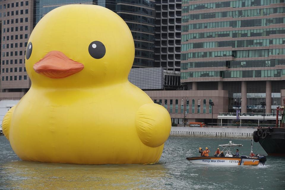 巨鴨Rubber Duck十年前初次在維港粉墨登場