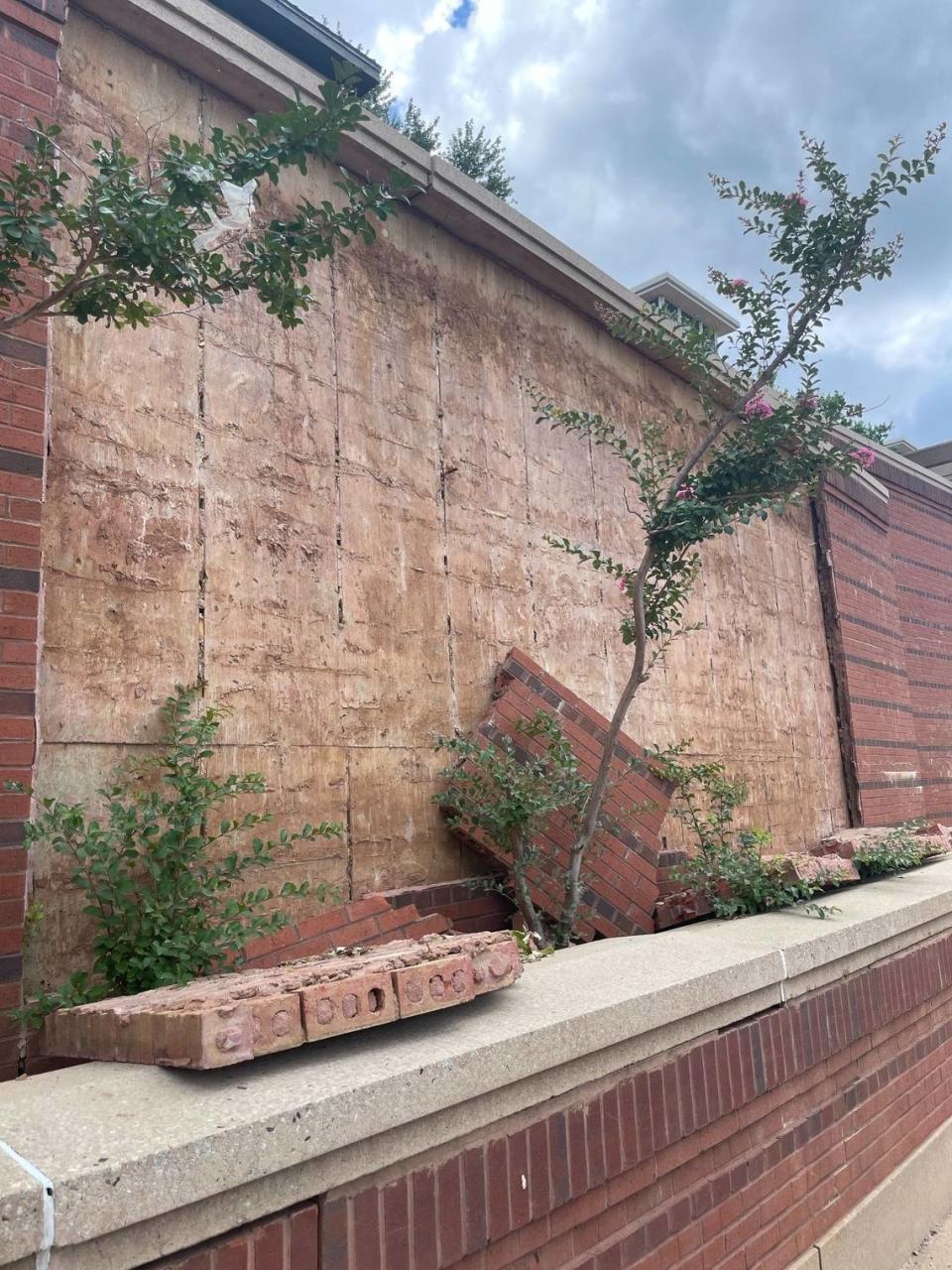 Portions of the wall on the Riverwalk are breaking off. This wall started losing bricks in the Spring after significant three flood events all above 25 feet in height. This is below the Chattahoochee River Club. Taken on 6/18/24