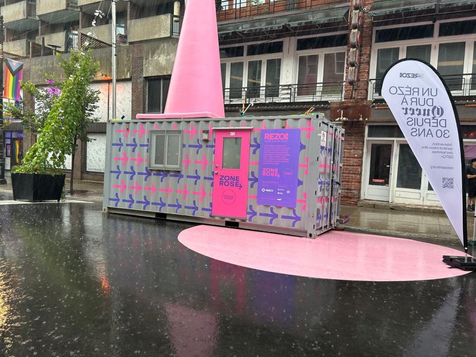 This pop-up, walk-in clinic on Ste-Catherine Street in Montreal allows people of all genders to get tested for sexually transmitted infections for free. 