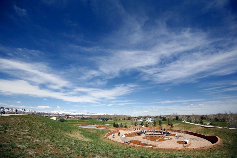 PHOTO: Relatives and community members gather to commemorate the ten-year anniversary of the Columbine High School shootings at the Columbine Memorial Park, April 20, 2009, in Littleton, Colorado. (Marc Piscotty/Getty Images, FILE)