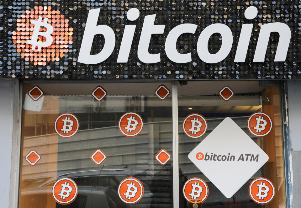 A Bitcoin digital currency ATM shop is seen in Marseille, France, February 7, 2021. REUTERS/Eric Gaillard