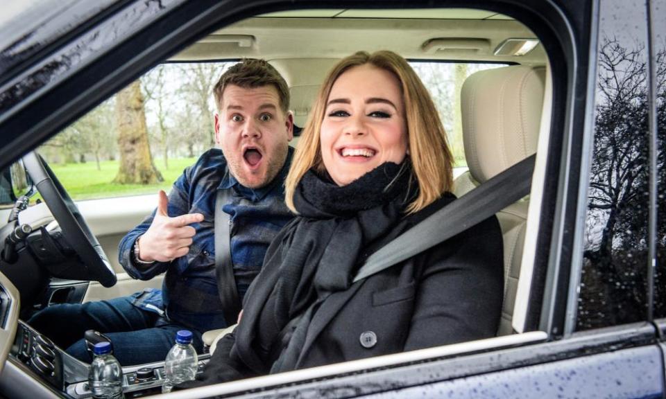 Adele joins Corden for a January 2016 episode of Carpool Karaoke