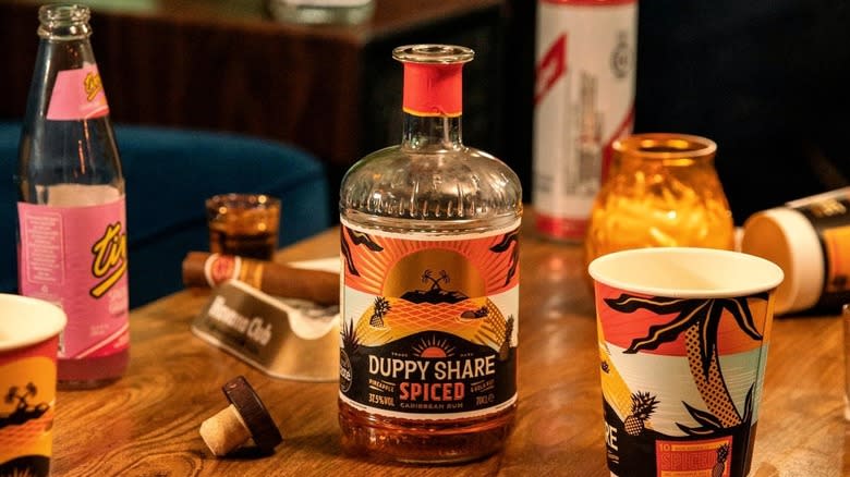 The Duppy Share rum bottle
