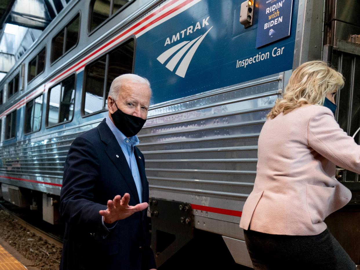 AP President Joe Biden Amtrak Train Boarding