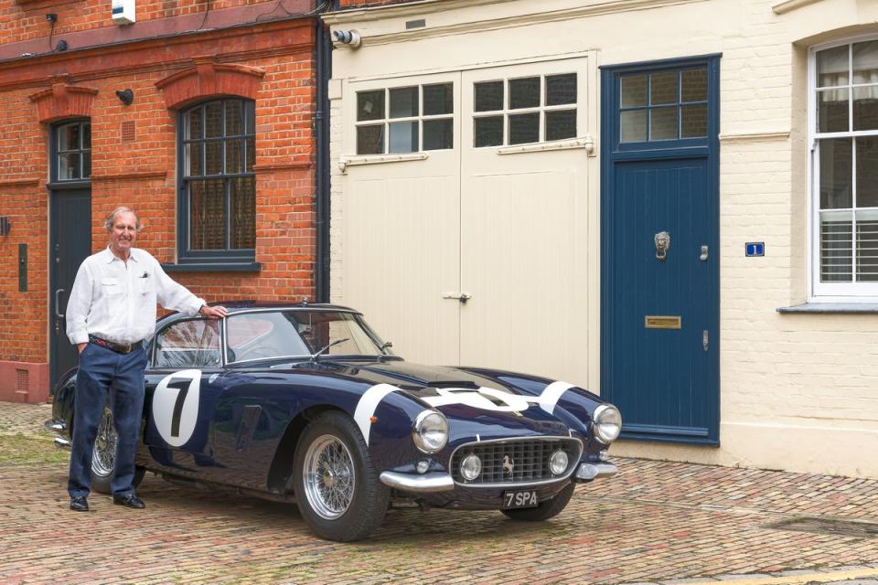 Rob Walker Jr with the iconic Rob Walker Racing Ferrari 250 SWB, driven by Stirling Moss (John D Wood & Co.)