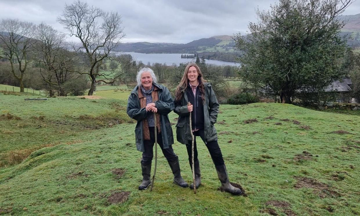 <span>Holly Collins and Megan Jones in the Lake District. </span><span>Photograph: Bryn Lees</span>