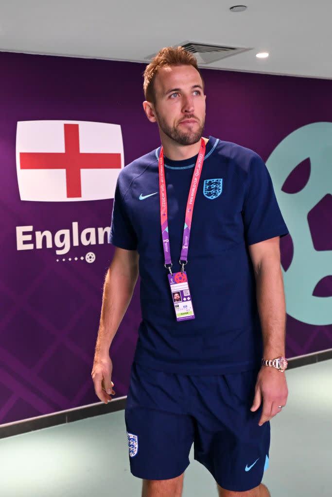 Stock picture of Harry Kane arriving at the Khalifa International Stadium on November 21, 2022. (Getty Images)