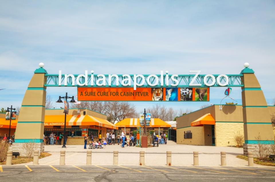 Entrance to the Indianapolis Zoo via Getty Images