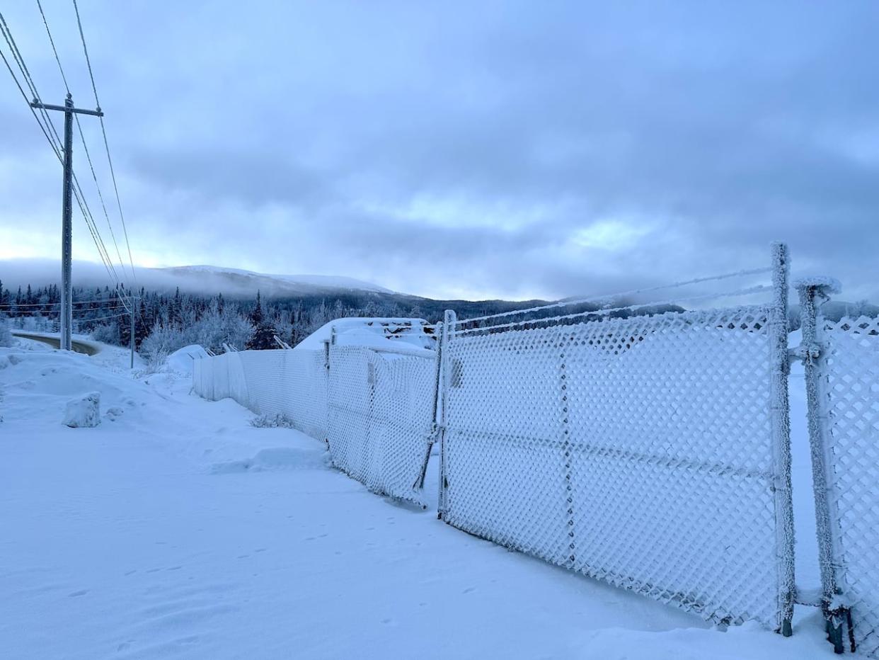 Gladiator Metals' proposed drill sites is in an industrial area near near Mount Sima road in Whitehorse, YK. (Caitrin Pilkington/CBC - image credit)