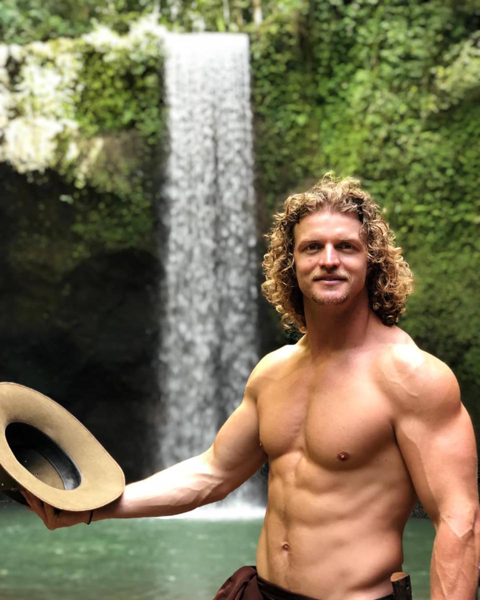 Nick 'Honey Badger' Cummins shirtless