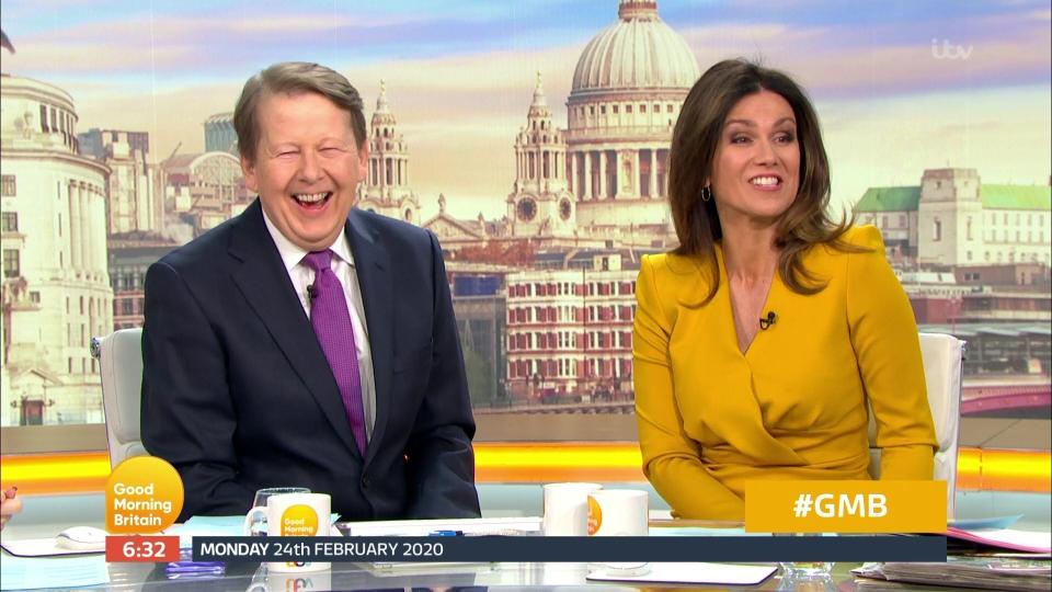 Bill Turnbull was reunited with Susanna Reid on Good Morning Britain (ITV)